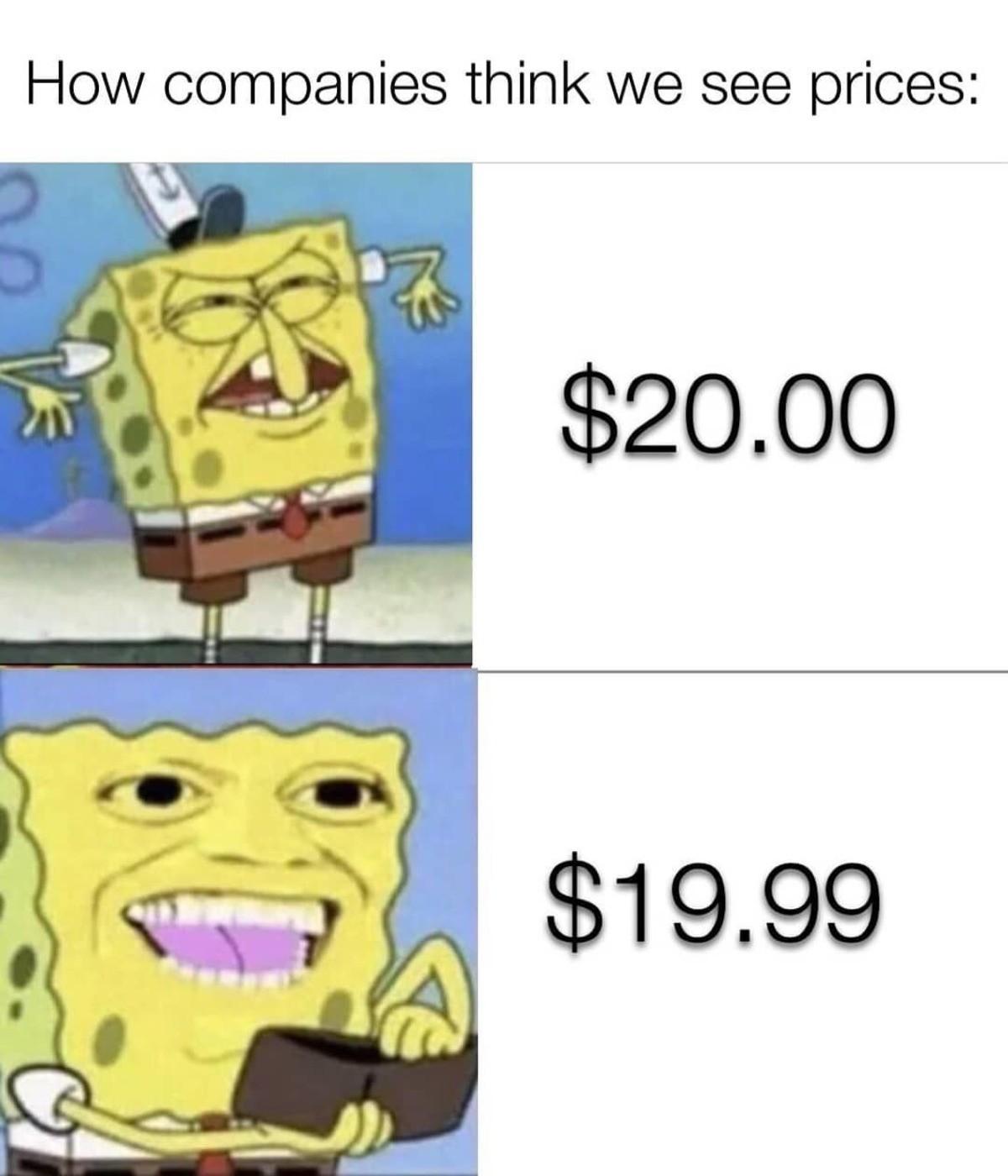 How companies think we see prices:
$20.00
$19.99