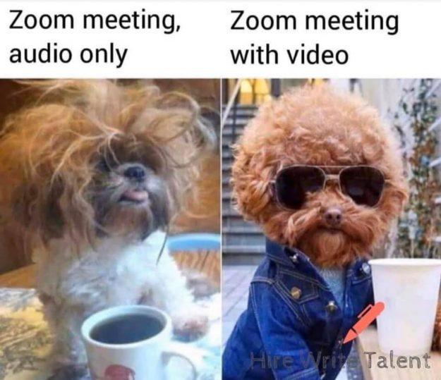 Zoom meeting,
audio only
Zoom meeting
with video
Hire Write Talent