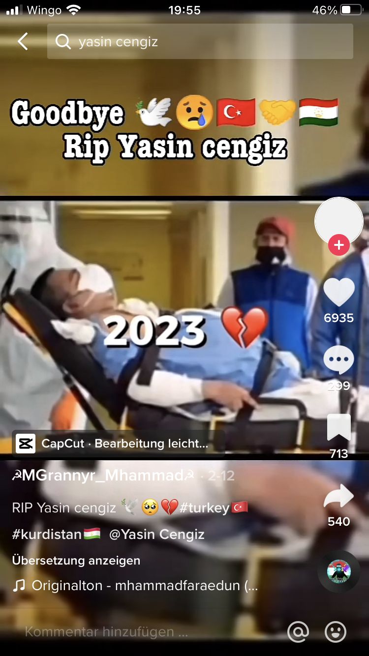 yasincengiz also skrrdibididip ist tot😭😭😭 er ist am 6 februar ums leben  gekommen wegen dem erdeben in der türkei - Schlechte Witze