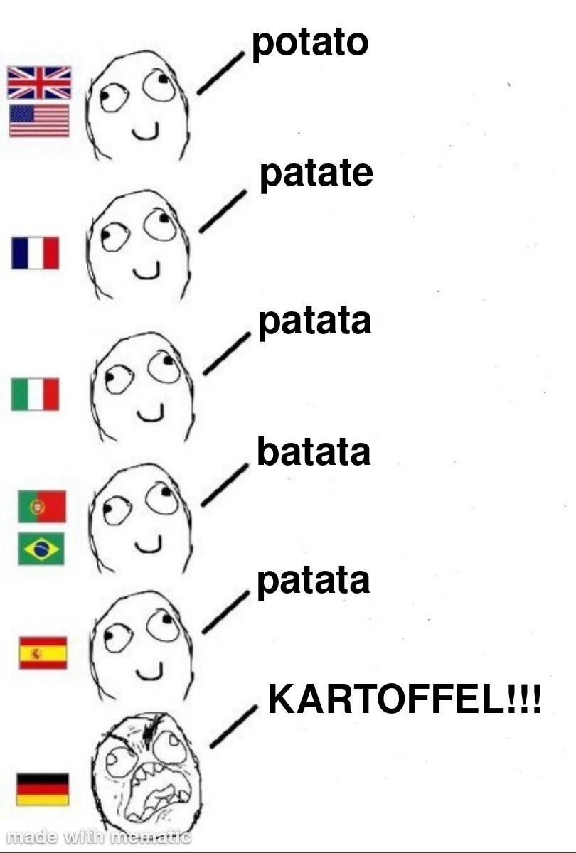made with mematic
potato
patate
patata
batata
patata
KARTOFFEL!!!